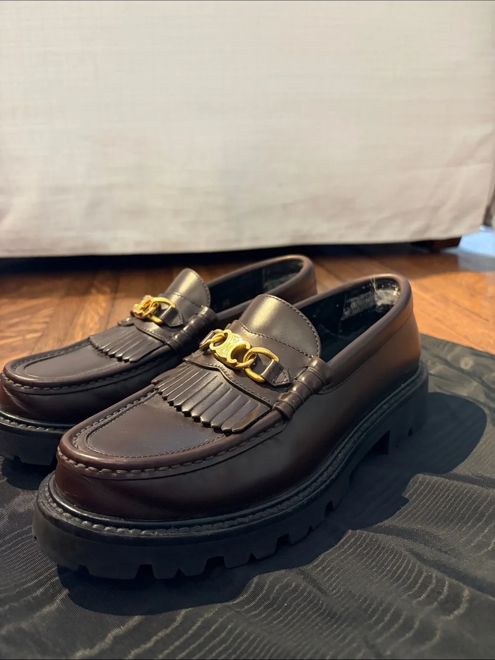 Celine Brown Leather Margaret Loafers